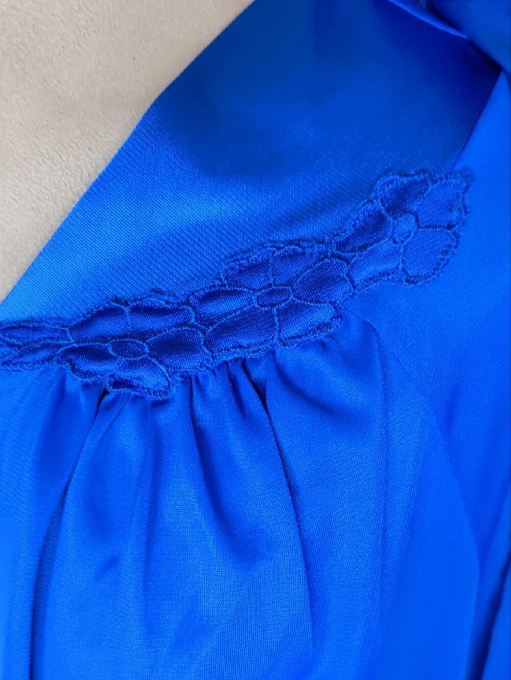 Vintage 60s Vanity Fair Royal Blue Satin 3-Piece Pajama Set w/ Robe SZ M
